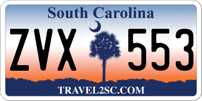 SC license plate ZVX553