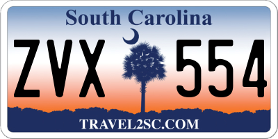 SC license plate ZVX554