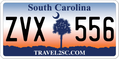 SC license plate ZVX556