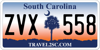 SC license plate ZVX558