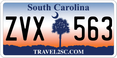 SC license plate ZVX563