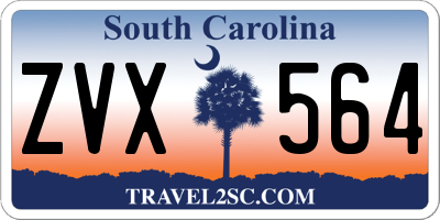SC license plate ZVX564