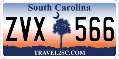 SC license plate ZVX566