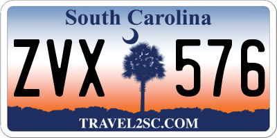 SC license plate ZVX576