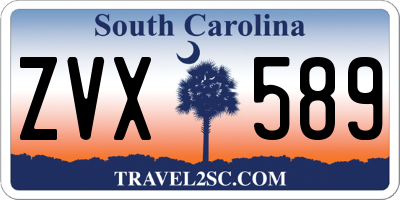 SC license plate ZVX589