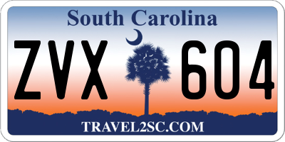 SC license plate ZVX604