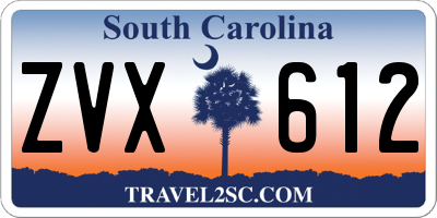 SC license plate ZVX612