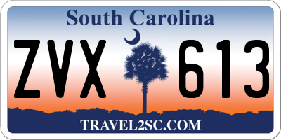 SC license plate ZVX613