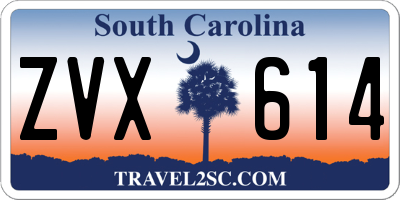 SC license plate ZVX614