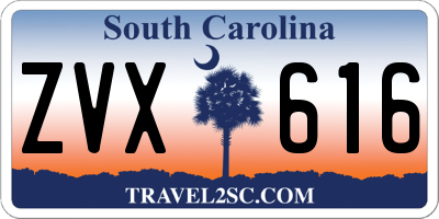 SC license plate ZVX616