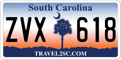 SC license plate ZVX618