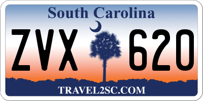SC license plate ZVX620