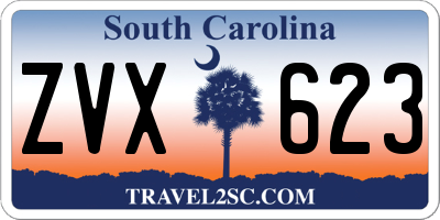 SC license plate ZVX623