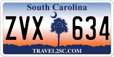 SC license plate ZVX634