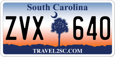 SC license plate ZVX640