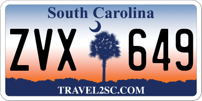 SC license plate ZVX649