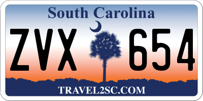 SC license plate ZVX654