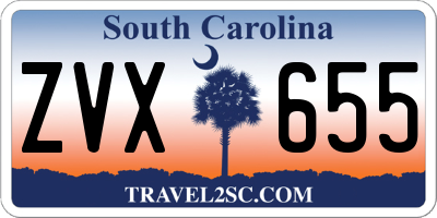 SC license plate ZVX655