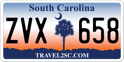 SC license plate ZVX658
