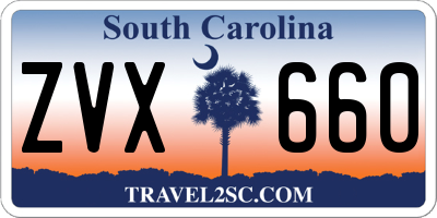 SC license plate ZVX660
