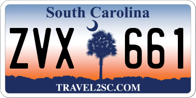 SC license plate ZVX661