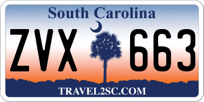 SC license plate ZVX663