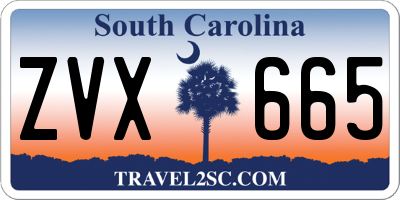 SC license plate ZVX665
