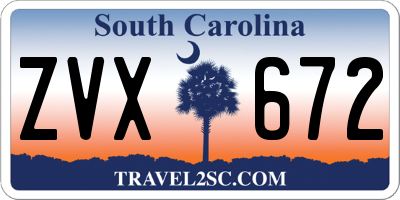 SC license plate ZVX672