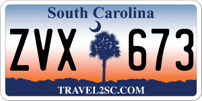 SC license plate ZVX673
