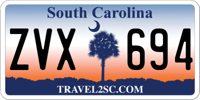 SC license plate ZVX694
