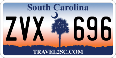 SC license plate ZVX696