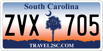 SC license plate ZVX705