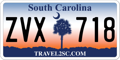 SC license plate ZVX718