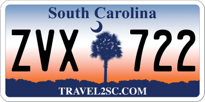SC license plate ZVX722