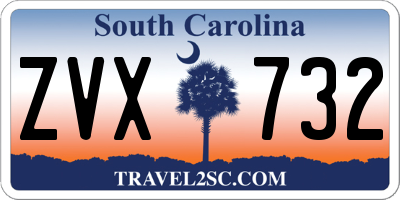 SC license plate ZVX732