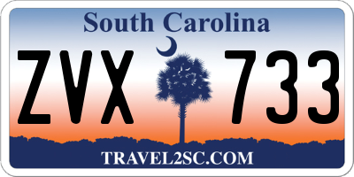 SC license plate ZVX733