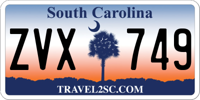 SC license plate ZVX749