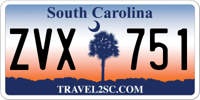 SC license plate ZVX751