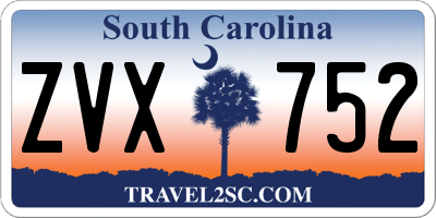 SC license plate ZVX752