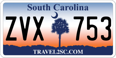 SC license plate ZVX753