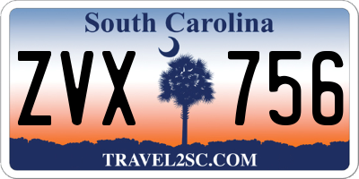 SC license plate ZVX756