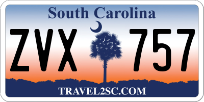 SC license plate ZVX757