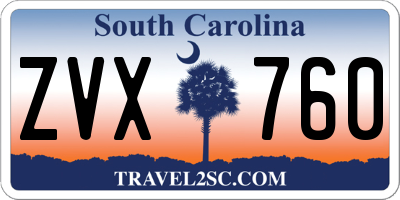 SC license plate ZVX760