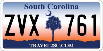SC license plate ZVX761
