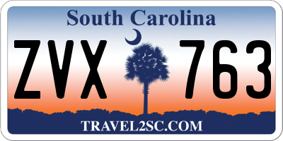 SC license plate ZVX763