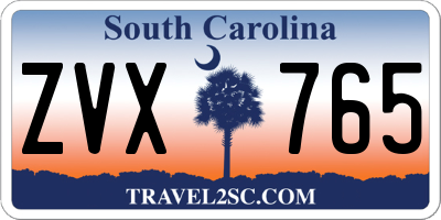 SC license plate ZVX765