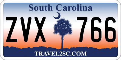 SC license plate ZVX766
