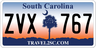 SC license plate ZVX767