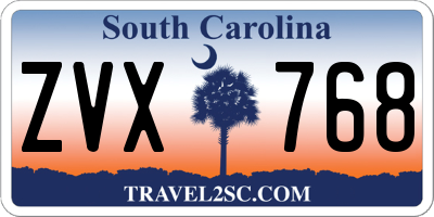 SC license plate ZVX768