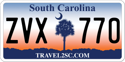 SC license plate ZVX770
